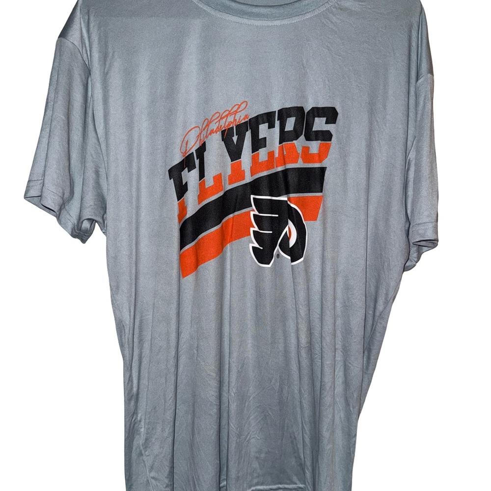 NHL Flyers Gray and Orange Short Sleeve Tee Dri-Fit like